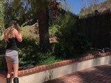 MILF in the yard fucks peeping neighbor - Erin Electra