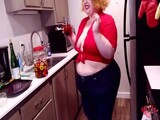 MOMMY fixing snacks and spilling wine -short-