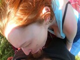 Slutty Redhead Suck Near Sea - Cum In Mouth