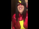 Spider-Man cums to jerking Spider-Woman’s strapon featuring CinnamonAnarchy