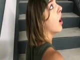 Car Sex Teen Caught Riding Sucking Dick Stairwell BJ!!!!!