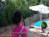 cute teen gets rough nuru fucked by her poolboy