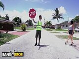 BANGBROS - Lil D The Crossing Guard Gets Rose Monroe&#039_s Big Ass On His Face