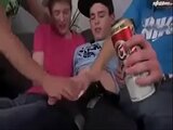 Twink is fucked by three guys