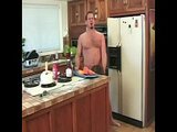 Food fetish scene with a lusty babe Kianna Bradley fucking her guy in the kitchen