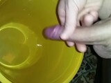 Massive Cumshot into Piss Pot + Slow-Motion