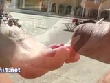 footjob and handjob for cum a big dick at a public pool by naomi1