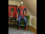 Spiderman wearing a skeleton lucha libre wrestling mask