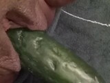 Shoving a Cucumber in my fat pussy