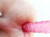 Cock milking prostate massage with a long dildo (Amateur pegging)