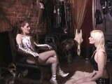 Lovely young blonde has her perfect nipples by mistress