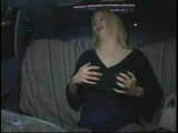 Horny Fat Chubby Party Girl masturbating in Taxi Cab