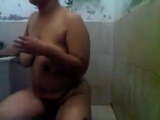 Asian Mature MILF BBW in the shower (BIG TITS NIPPLES BELLY)