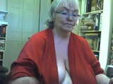 Fat saggy granny strips and masturbates on webcam