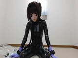 Kigurumi Girl in Latex and Breathplay with Vibrator