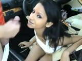 Young brunette fucked in a car