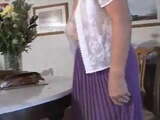 Adorable Granny Wearing Purple Girdle And Seamed Stockings 