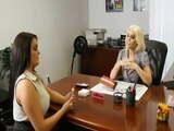 Three lesbians in the office