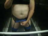 show in stockings in elevator