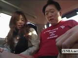 Subtitles dominant Japanese women tease old man in drag