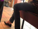 Crystal black ballet flats public shoeplay barefoot Full Vid