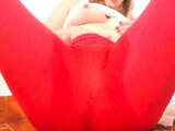 Live On The Bate - Squirting In Red Leggings