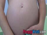 Pregnant girl playing with vibrator