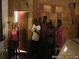 Britney Young enjoys her first interracial gangbang