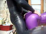 Purple Latex Outdoor Fuck