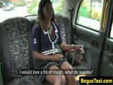 Ebony taxi passenger seduces cabbie to fuck