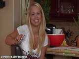 Britney Young shows her nice breasts at an interview