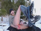 Teen Slut Playing Out In The Snow