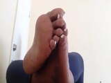 Mature lady ebony soles