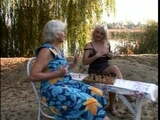 Lesbian grannies outdoors