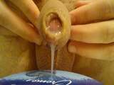 Foreskin cock precum after prostate milking 