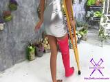 Fetisch-Concept.com - 2 girls with long cast leg Flowershop1