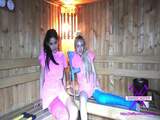 Fetisch-Concept.com - 2 girls with long cast leg in sauna 