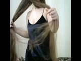 Fantastic Long Haired Hairplay, Striptease and Brushing