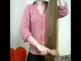 Fantastic Long Haired Hairplay, Striptease and Brushing