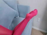 jenna playing in pink pantyhose