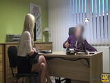 LOAN4K. Blonde lassie gives herself to agent in office in...