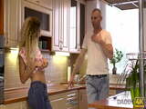 DADDY4K. Curly-haired teen let boyfriend&#039;s dad drill her...