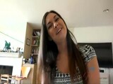 Brittany Shae uses her feet and gets cum on her tits