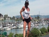 Public Pole Dancing At The Bayside Marina Photoshoot With FBB Model Latia