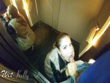 College girl blowjob in the elevator. WetKelly